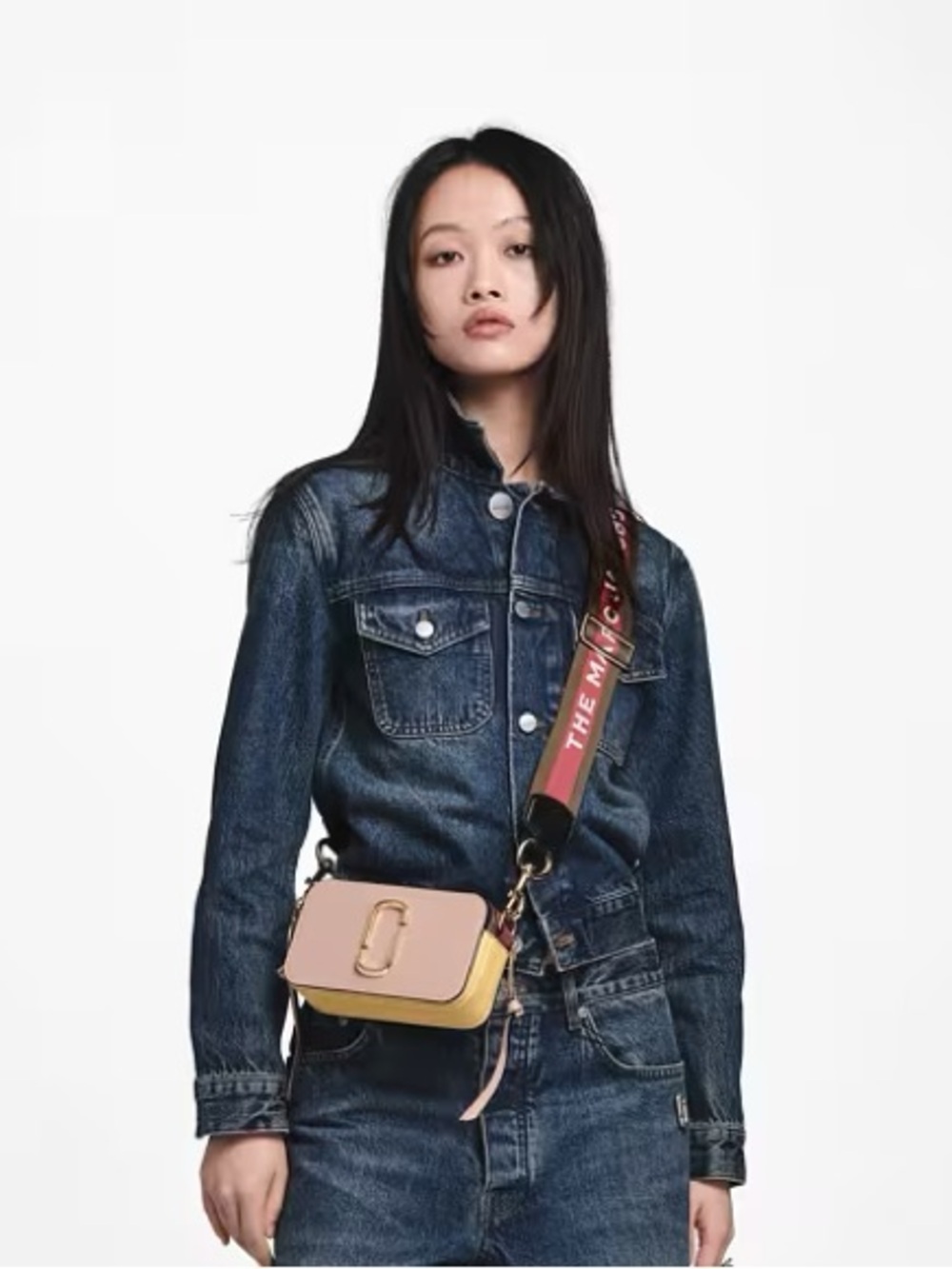 Marc Jacobs Colorblock Snapshot Crossbody in Pink, Yellow & Black